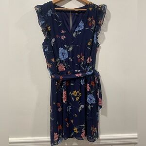 Express Floral Navy Dress
